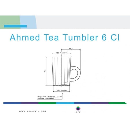 بيالات شاي زجاج بادريق الاصلي طقم 6 حبة (ساده/مضلع)