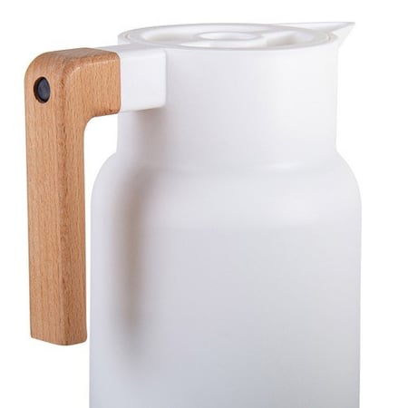 ترمس بمقبض خشبي سعة 1 لتر (متوفر لون اسود وابيض)