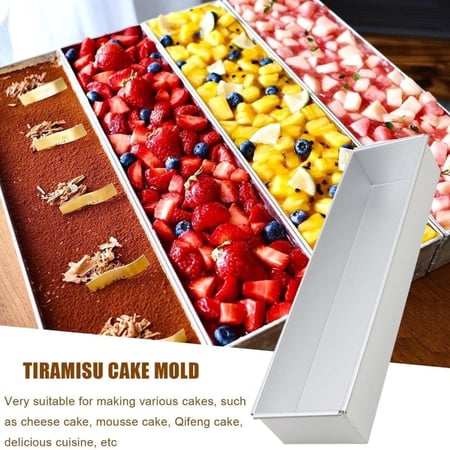 قالب تيراميسو وكيك مستطيل | مصمم خصيصاً لتحضير الحلويات ذات الطبقات