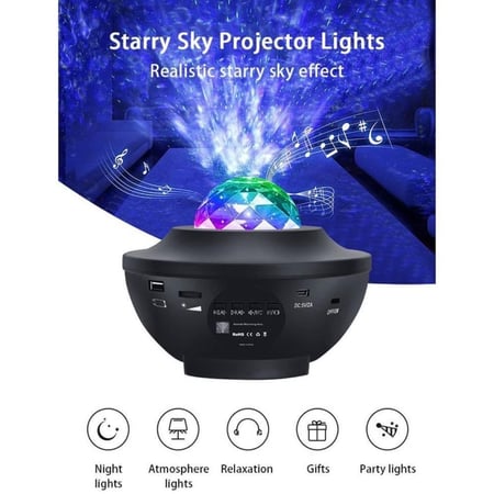 جهاز عرض النجوم "جالاكسي" مع مكبر صوت موسيقى لتزيين غرفة النوم والجلسات