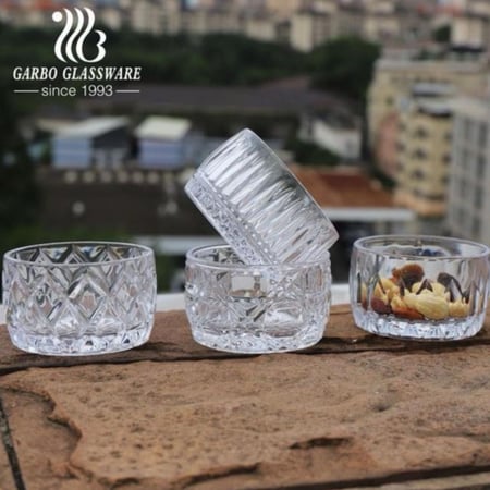 ‎طقم زبادي زجاج للمكسرات والحلا والتمر كريستالي من 4 قطع | متوفر 4 موديلات