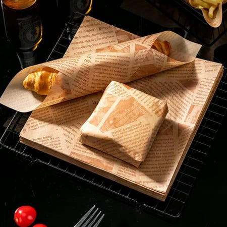 ورق ساندوتش مطبوع لتغليف المأكولات والوجبات  | نمط الصحف القديمة الكلاسيكي