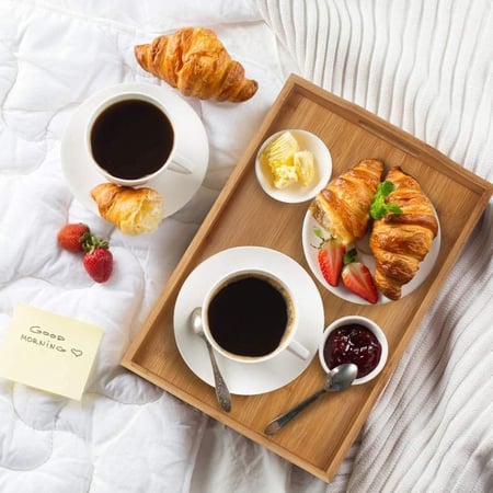 صواني تقديم خشب مستطيلة بمقابض (متوفر 3 احجام)