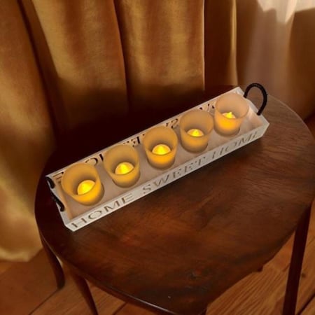 طقم حامل شموع فاخر بعبارة "هوم سويت هوم"