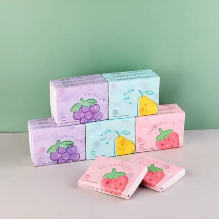 مناديل طلعات ستايل فواكة - 40 منديل - منقوشة