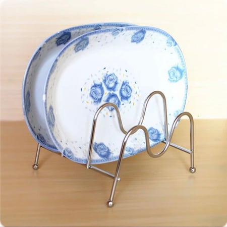 حامل صحون فضي 4 اقسام