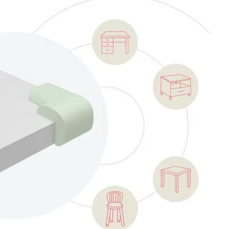 واقي امان اسفنجي للاطفال للحماية من الحواف والزوايا | طقم من 4 قطع