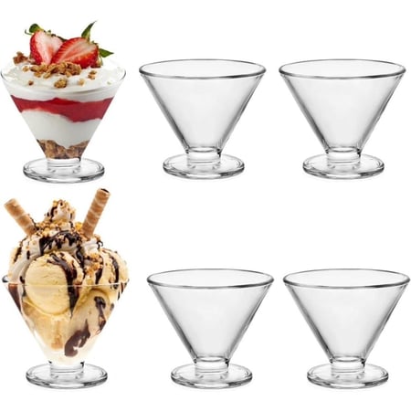 طقم كاسات تحلية زجاج من 3 قطع | 150مل