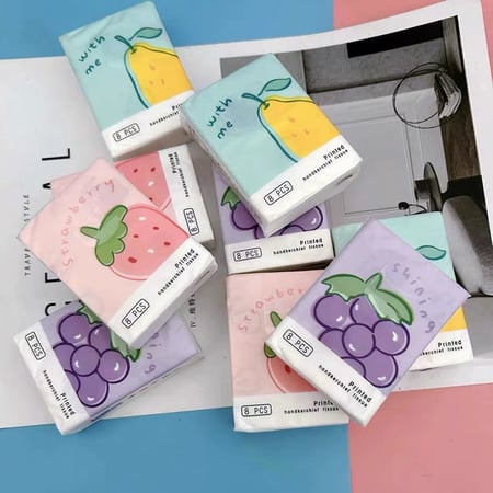 مناديل جيب ستايل فواكة - 9 قطع - منقوشة