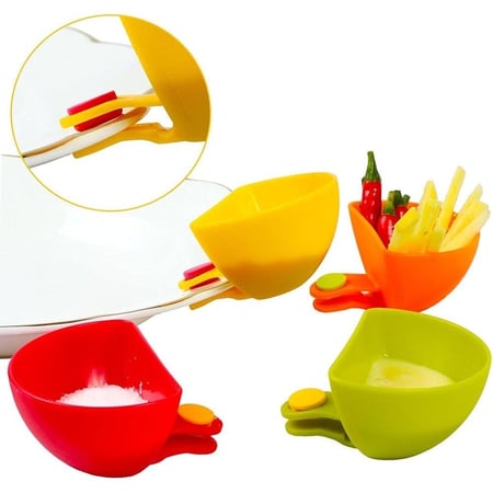 حامل وعاء للصوص بمشبك للتغميس (مجموعة من 4 قطع)