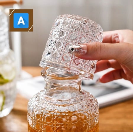 آنية مشروب زجاج 500مل مع غطاء كوب (متوفر موديلين)