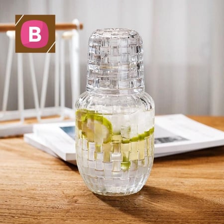 آنية مشروب زجاج 500مل مع غطاء كوب (متوفر موديلين)