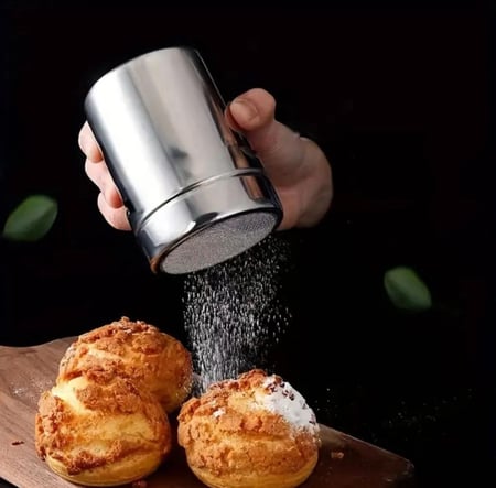 طقم مرش وموزع ومنخل بودرة الكاكاو والسكر شبكي من الستانلس ستيل | قطعتين