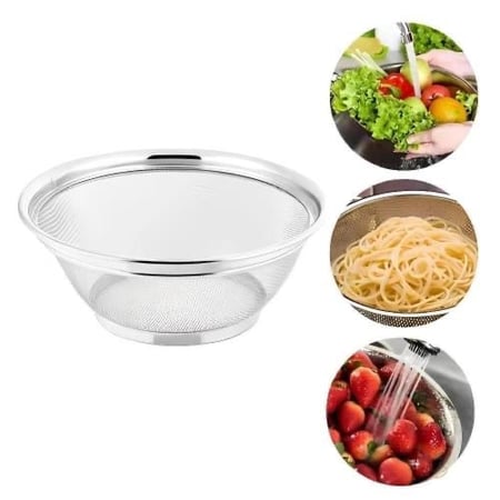 مصفاة مطبخ استيل دائري بقاعدة | متوفر 3 احجام