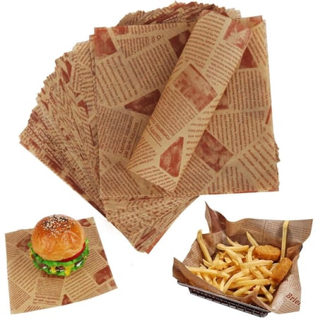 ورق ساندوتش مطبوع لتغليف المأكولات والوجبات  | نمط الصحف القديمة الكلاسيكي