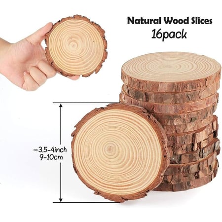 شرائح توزيعات خشب طبيعي 9سم (4 قطع)