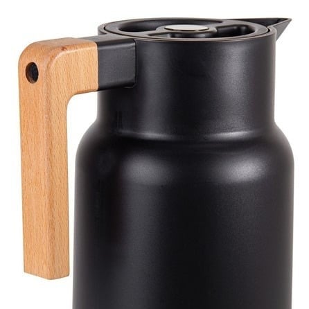 ترمس بمقبض خشبي سعة 1 لتر (متوفر لون اسود وابيض)