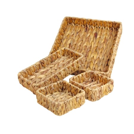 صينية خوص مقسمة متعددة الاستخدام | 4 قطع