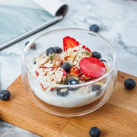 طقم زبدية زجاج مزدوجة من 3 حبات | دبل جلاس (متوفر حجمين)