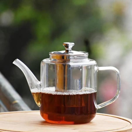 ابريق شاي زجاجي انيق – بمقبض زجاج – 1200 مل