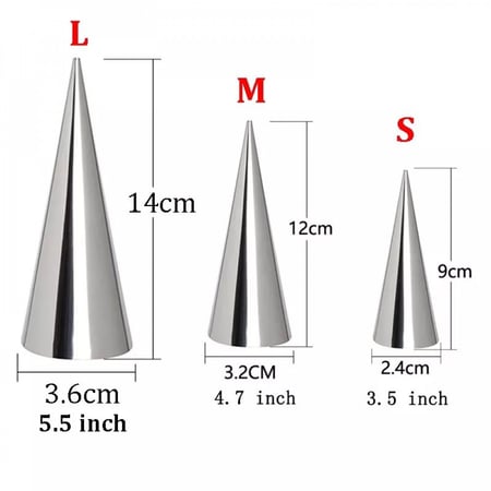 قمع معجنات وفطائر ستيل مخروطي (متوفر 3 احجام)