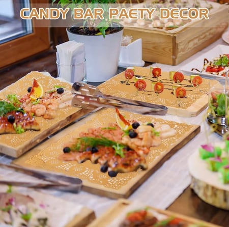 ورق مفارش دانتيل بني مستطيل (متوفر اكثر من مقاس)