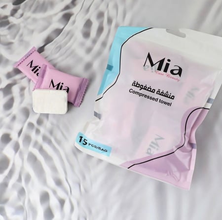 مناشف وجه قطنية مضغوطة 15 قطعة (قابلة للحمل للاستعمال الواحد)