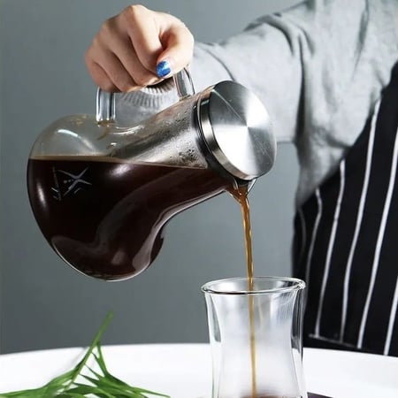 ابريق شاي زجاجي مقاومٌ للحرارة مع مصفاةٍ (متوفر حجمين)