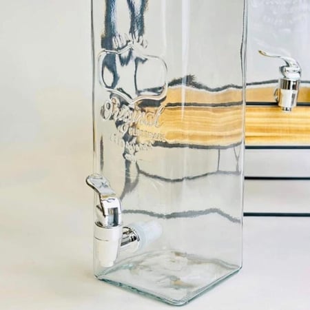 جيك عصير زجاج ثلاثي بحنفية وستاند | سيضفي مظهرًا جذابًا وحيويًا للمناسبات والتجمعات