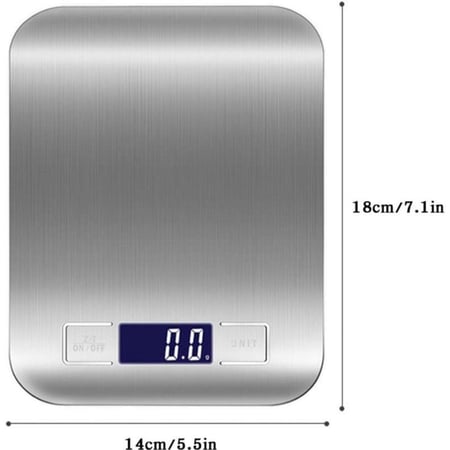 ميزان مطبخ رقمي متعدد الوظائف مع شاشة ال سي دي كبيرة |  5 كيلو