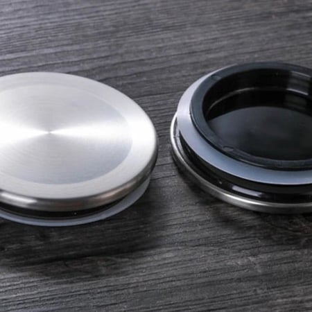 برطمان زجاج غطاء فضي - قطر 6.5 (متوفر 3 احجام)