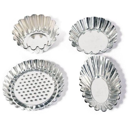 مجموعة قوالب تارت المنيوم ميني من 4 موديلات - 8 قطع