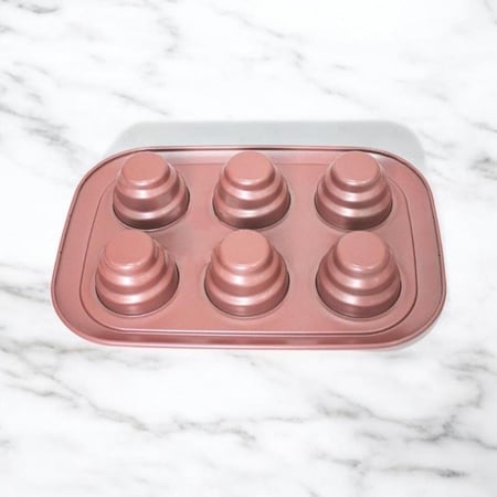 صنية كيك مدرج من 6 خانات | لون احمر