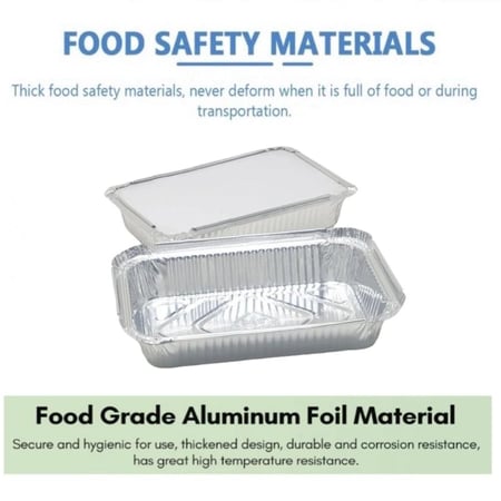 مجموعة صحون قصدير مستطيلة الشكل بغطاء (متوفر اكثر من مقاس)