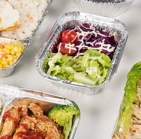 مجموعة صحون قصدير مستطيلة الشكل بغطاء (متوفر اكثر من مقاس)