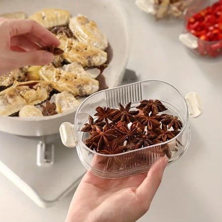 طقم علب تنظيم وتخزين اكليريك شفافة من 5 أدوار | للبهارات والتوابل والحلويات والمكسرات