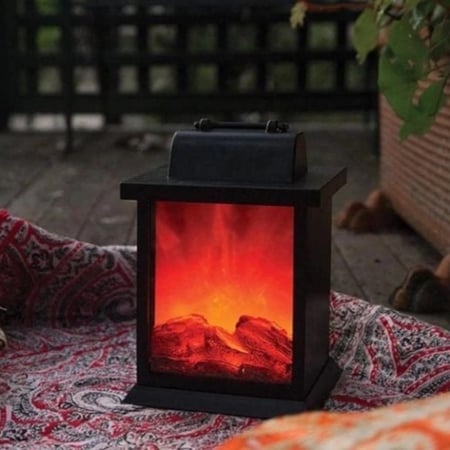 دفاية ديكور معدنية مع الوان لهب واقعية وعصرية (متوفرة باللون الاسود والابيض)