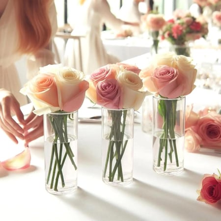 فازة اكريليك شفاف اسطوانية الشكل بقطر 10 سم (متوفر 4 احجام)