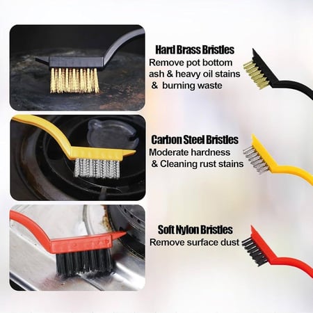 مجموعة ادوات تنظيف من 6 قطع من الستانلس ستيل والنحاس والنايلون لمختلف مهام التنظيف