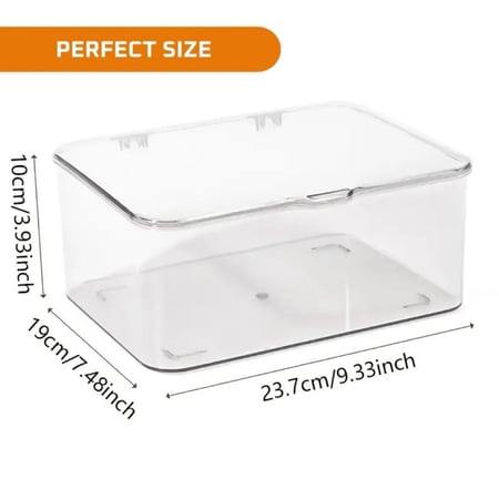 صندوق بلاستيكي شفاف لتنظيم وتخزين مختلف الأغراض بطريقة انيقة وعصرية