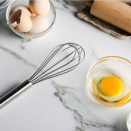 مضرب خفاق خباط بيض يدوي للمطبخ من الستانلس ستيل من 3 قطع | 8/10/12 انش