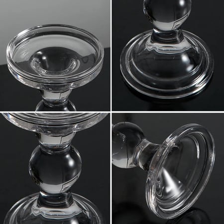 شمعدان حامل شموع زجاج عريض (متوفر 3 احجام)