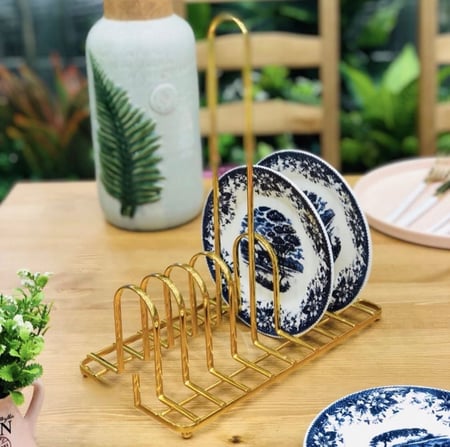 حامل صحون ذهبي 8 اقسام بشيال