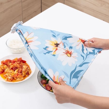 مظلة طعام حرارية قابلة للطي (لون ابيض مشجر)