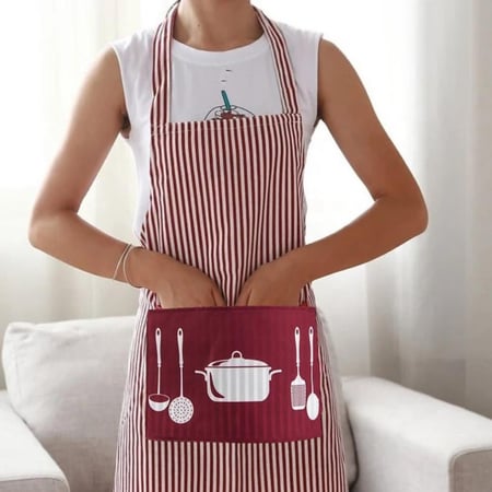 مريلة من القماش القطني مع جيوب مريحة وتصميم انيق