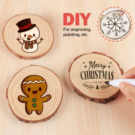 شرائح توزيعات خشب طبيعي 9سم (4 قطع)