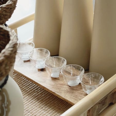 دله زجاج ساده + قاعدة تسخين زجاج + 2 فناجيل زجاج دبل