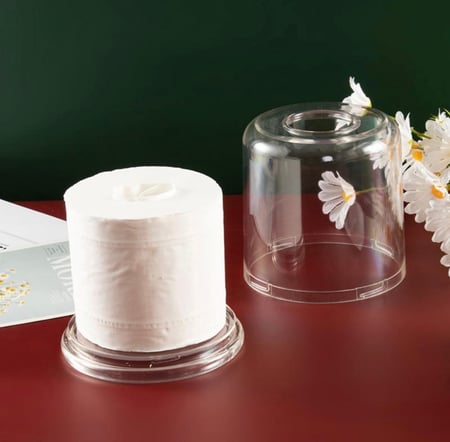 علبة مناديل اكليريك شفافه دائرية الشكل