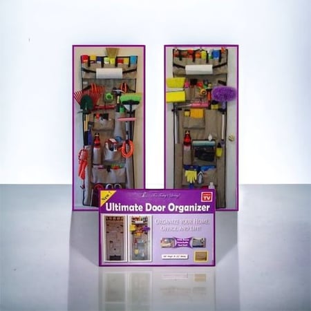 منظم معلق على الباب لأدوات العناية والتنظيف وعدة الصيانة المنزلية