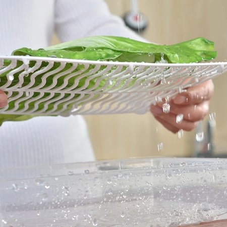 صندوق حفظ الاطعمة والخضروات طازجة مع رف تجفيف